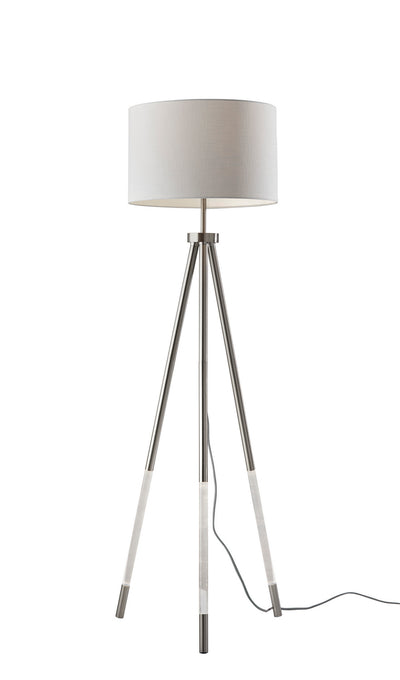 Adesso Home - 3549-22 - Floor Lamp - Della - Brushed Steel W. Clear Acrylic Light Up Legs