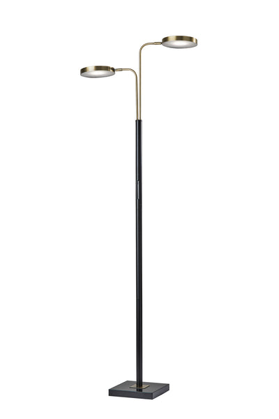 Adesso Home - 4127-01 - LED Floor Lamp - Rowan - Black & Antique Brass