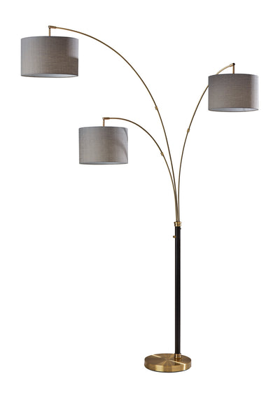 Adesso Home - 4210-21 - Three Light Arc Lamp - Bergen - Black & Antique Brass