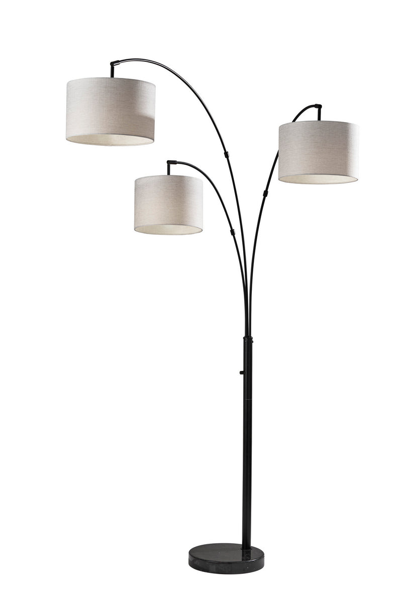 Adesso Home - 4250-01 - Three Light Arc Lamp - Bowery - Black