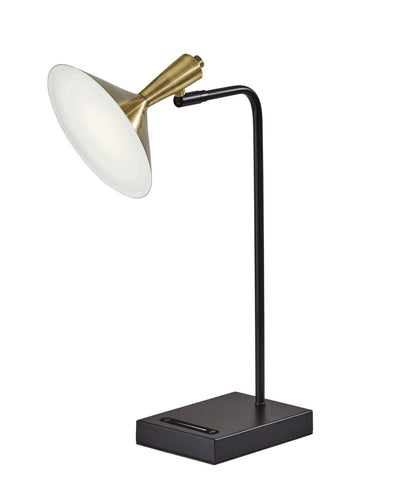 Adesso Home - 4262-01 - LED Desk Lamp - Lucas - Black W. Antique Brass
