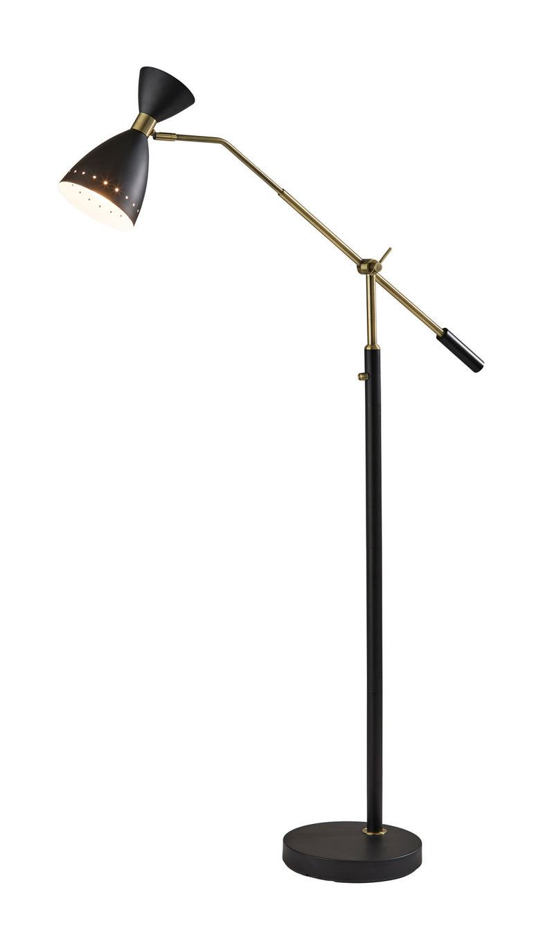 Adesso Home - 4284-01 - Floor Lamp - Oscar - Black W. Antique Brass