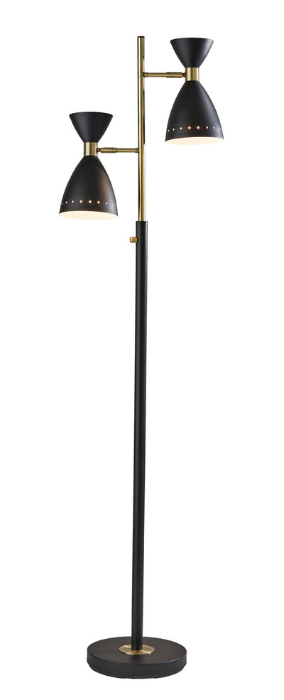 Adesso Home - 4285-01 - Two Light Tree Lamp - Oscar - Black W. Antique Brass