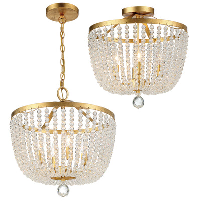 Crystorama - 604-GA_CEILING - Four Light Ceiling Mount - Rylee - Antique Gold
