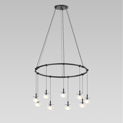 Sonneman - S1E24K-JC06XX18-CL03 - Nine Light Pendant - Suspenders - Satin Black