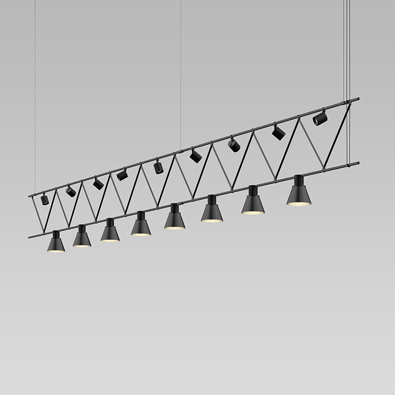 Sonneman - SLS1142 - Eight Light Pendant - Suspenders - Satin Black