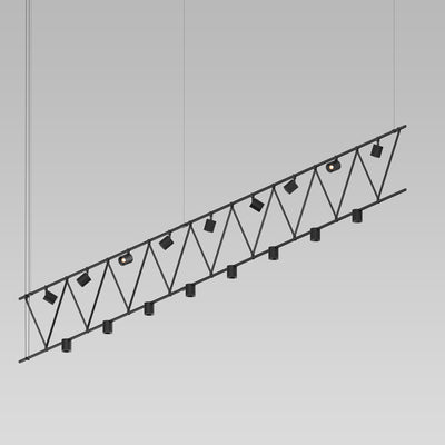 Sonneman - SLS1143 - 17 Light Pendant - Suspenders - Satin Black