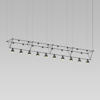Sonneman - SLS1144 - Ten Light Pendant - Suspenders - Satin Black