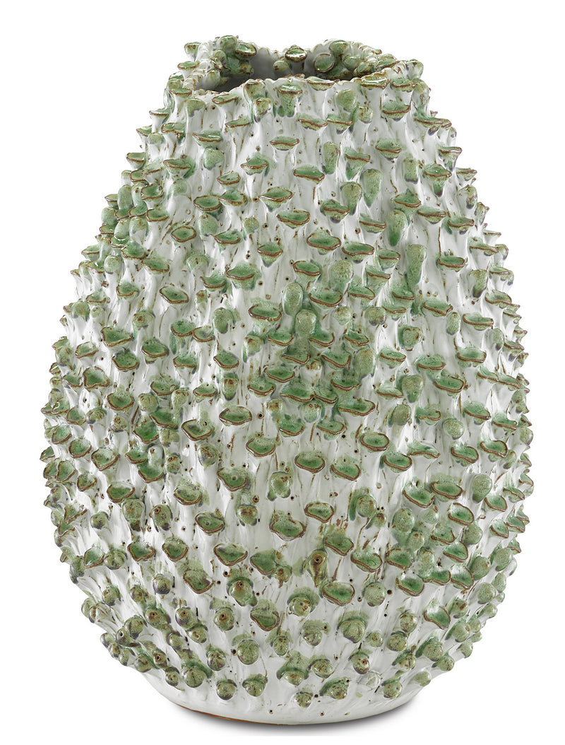 Currey and Company - 1200-0301 - Vase - Milione - White/Green