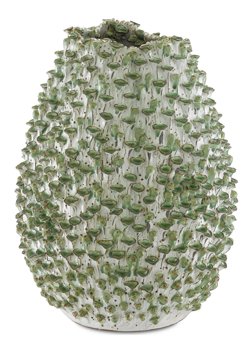 Currey and Company - 1200-0302 - Vase - Milione - White/Green
