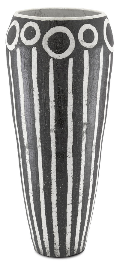Currey and Company - 1200-0318 - Urn - Cairo - Textured Black/White