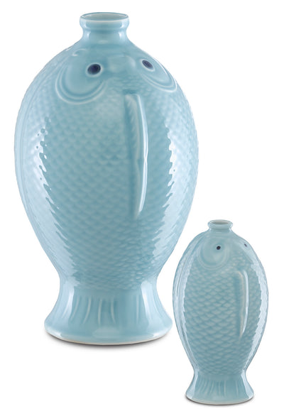 Currey and Company - 1200-0348 - Vase Set of 2 - Laguna - Soft Blue