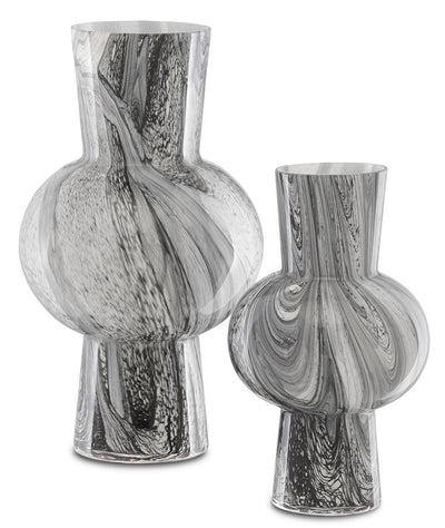 Currey and Company - 1200-0355 - Vase Set of 2 - Stormy - Black/White