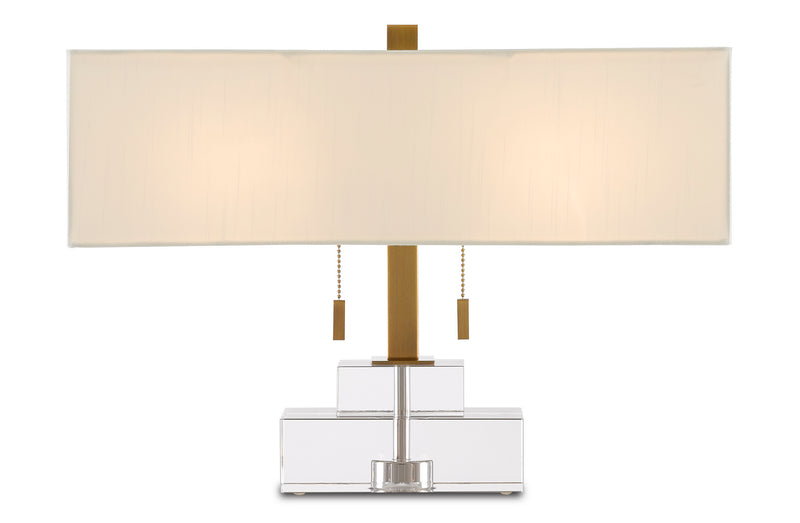 Currey and Company - 6000-0602 - Two Light Table Lamp - Chiara - Clear/Antique Brass