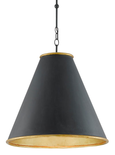 Currey and Company - 9000-0535 - One Light Pendant - Pierrepont - Antique Black/Contemporary Gold Leaf/Painted Gold