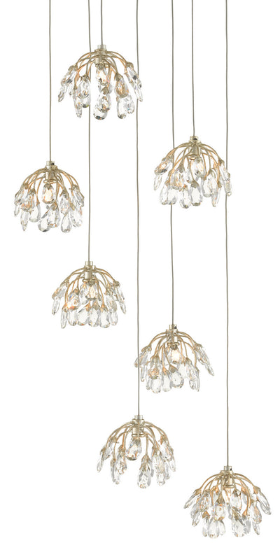 Currey and Company - 9000-0669 - Seven Light Pendant - Crystal - Crystal/Contemporary Silver/Silver