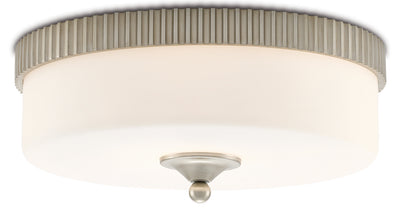 Currey and Company - 9999-0052 - LED Flush Mount - Barry Goralnick - Silver Leaf/Frosted Glass