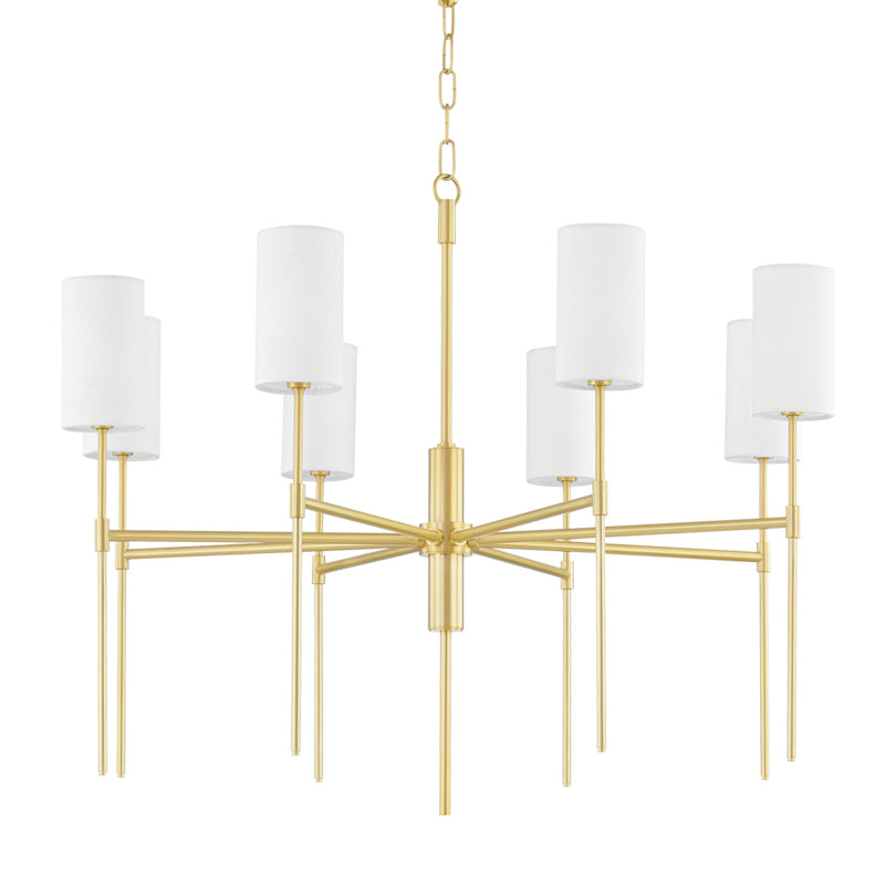Mitzi - H223808-AGB - Eight Light Chandelier - Olivia - Aged Brass