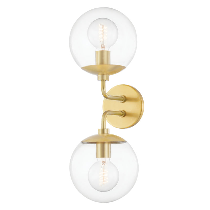 Mitzi - H503102-AGB - Two Light Wall Sconce - Meadow - Aged Brass