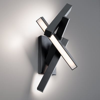 Modern Forms - WS-W64824-BK - LED Outdoor Wall Sconce - Chaos - Black
