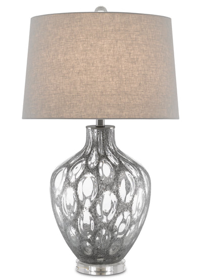 Currey and Company - 6000-0644 - One Light Table Lamp - Samara - Textured Dark Gray/Clear/Antique Nickel