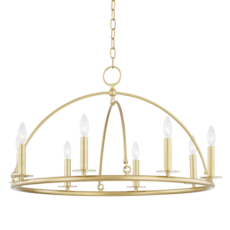 Hudson Valley - 9532-AGB - Eight Light Chandelier - Howell - Aged Brass