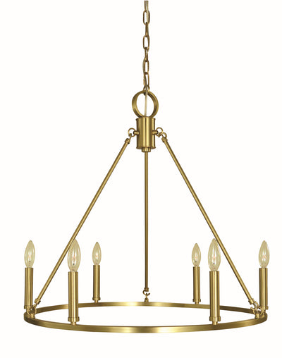 Framburg - 5656 BR - Six Light Chandelier - Midtown - Brushed Brass