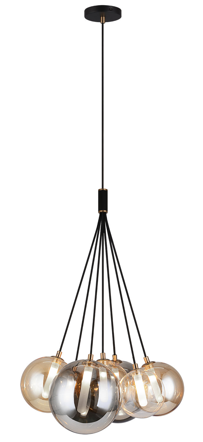 Matteo Lighting - C81007BK - Seven Light Chandelier - Magma - Black