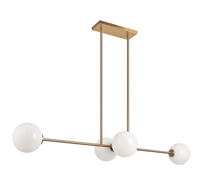 Matteo Lighting - C81704AGOP - Four Light Chandelier - Novo - Aged Gold Brass