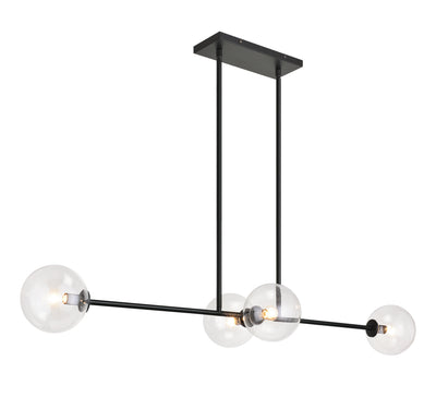 Matteo Lighting - C81704BKCL - Four Light Pendant - Novo