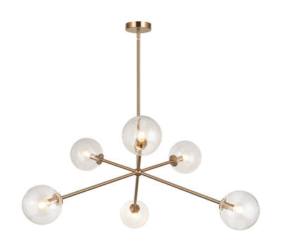 Matteo Lighting - C81706AGCL - Six Light Pendant - Novo
