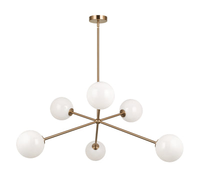 Matteo Lighting - C81706AGOP - Six Light Chandelier - Novo - Aged Gold Brass