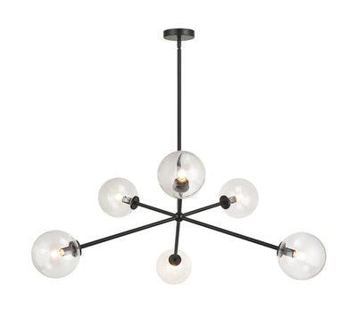 Matteo Lighting - C81706BKCL - Six Light Pendant - Novo