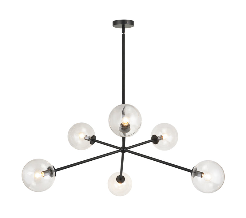 Matteo Lighting - C81706BKCL - Six Light Pendant - Novo