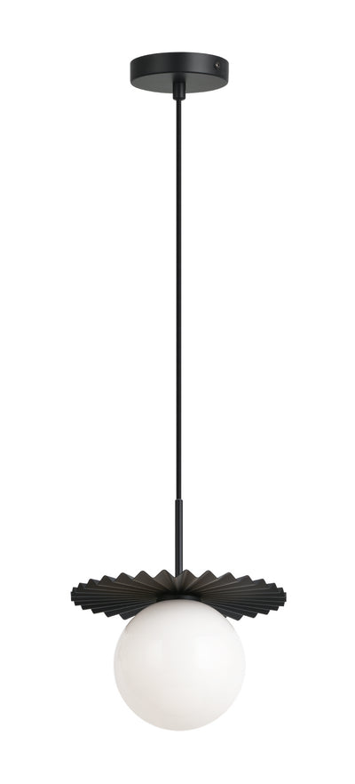Matteo Lighting - C83101BKOP - One Light Pendant - Modern Ruff - Black