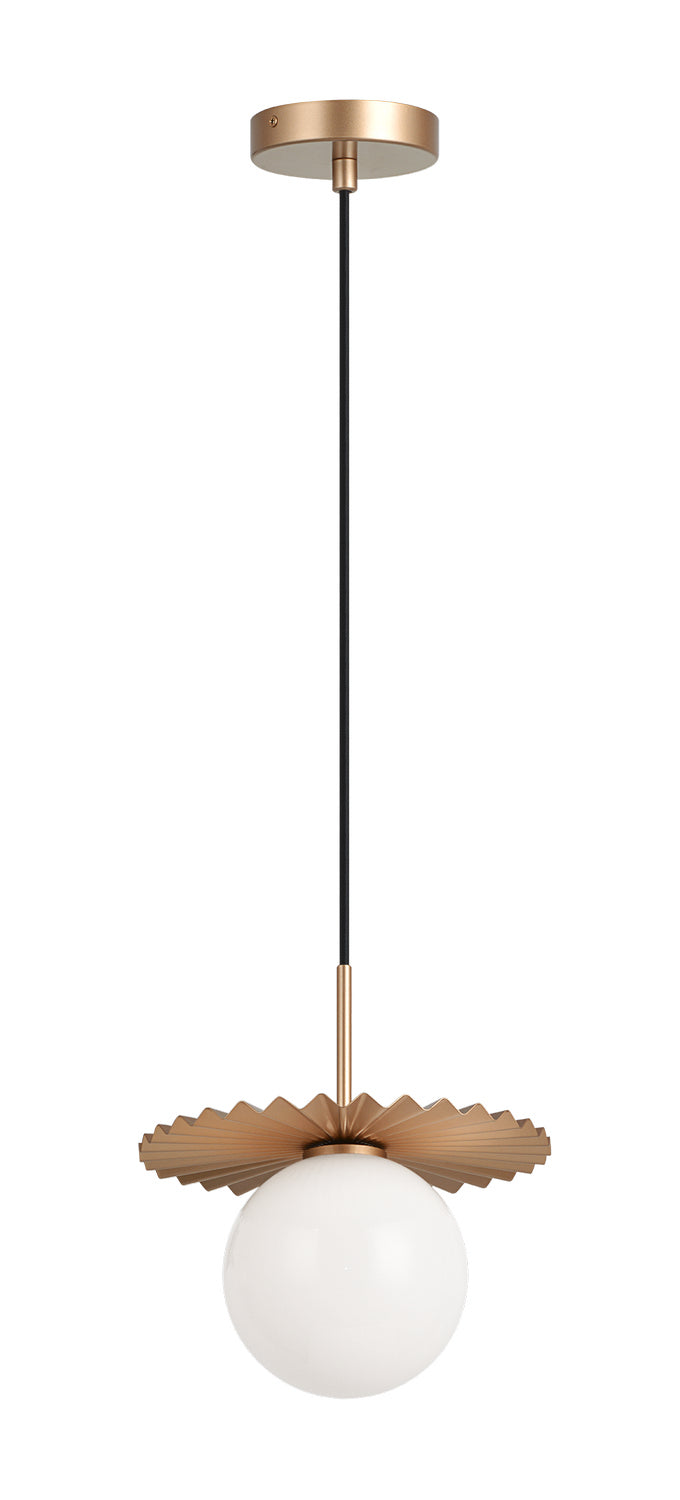 Matteo Lighting - C83101MGOP - One Light Pendant - Modern Ruff - Matte Gold