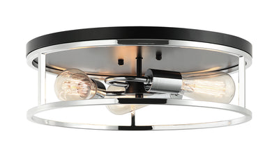 Matteo Lighting - M15503BKCH - Three Light Flush Mount - Clarke - Black / Chrome