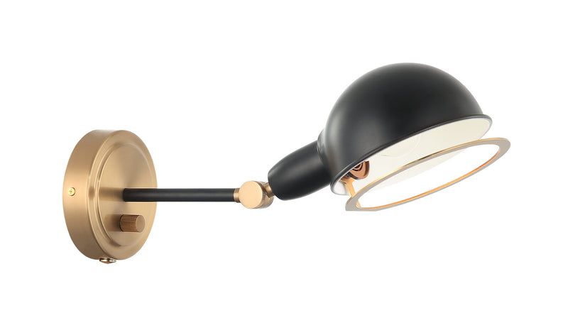 Matteo Lighting - S00711AGBK - One Light Wall Sconce - Blare - Aged Gold Brass / Black