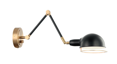 Matteo Lighting - S00721AGBK - One Light Wall Sconce - Blare - Aged Gold Brass / Black