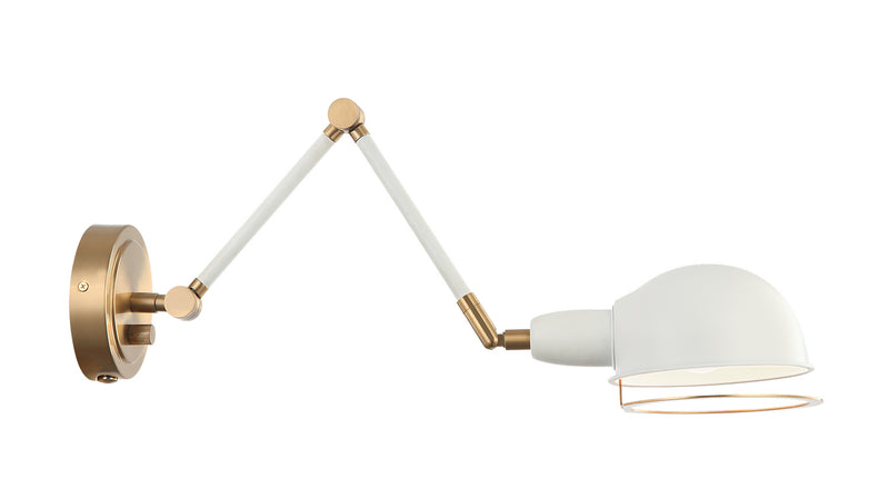 Matteo Lighting - S00721AGWH - One Light Wall Sconce - Blare - Aged Gold Brass / White
