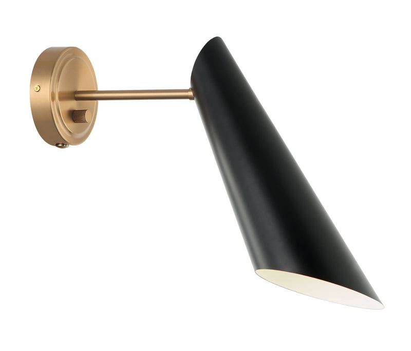Matteo Lighting - S08011AGBK - One Light Wall Sconce - Butera - Aged Gold Brass / Black