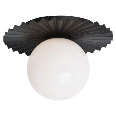 Matteo Lighting - X83111BKOP - One Light Flush Mount - Modern Ruff - Black