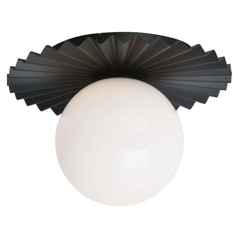 Matteo Lighting - X83111BKOP - One Light Flush Mount - Modern Ruff - Black