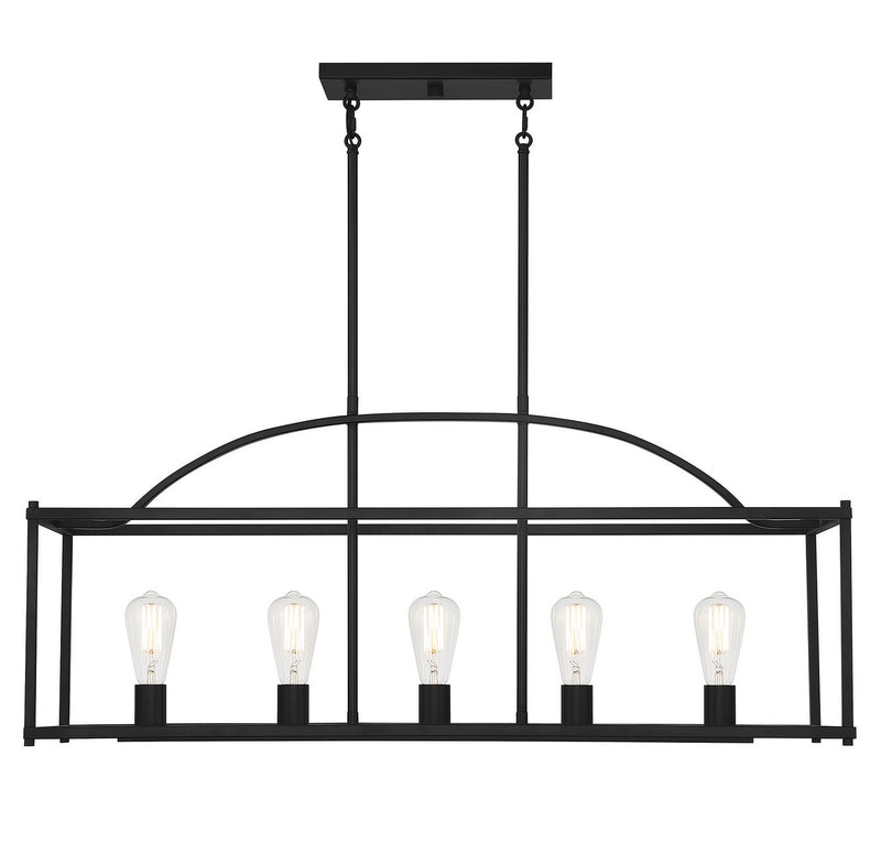 Savoy House - 1-190-5-89 - Five Light Linear Chandelier - Palladian - Matte Black