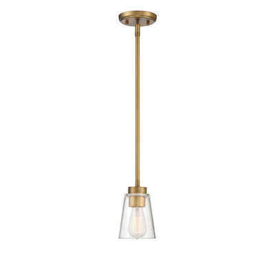 Savoy House - 7-1026-1-322 - One Light Mini-Pendant - Calhoun - Warm Brass