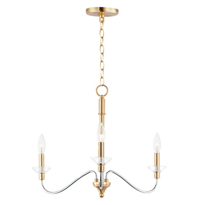 Maxim - 25373CLPCSBR - Three Light Pendant - Clarion - Polished Chrome / Satin Brass