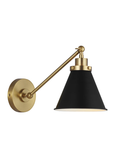 Visual Comfort Studio - CW1121MBKBBS - One Light Wall Sconce - Wellfleet - Midnight Black and Burnished Brass