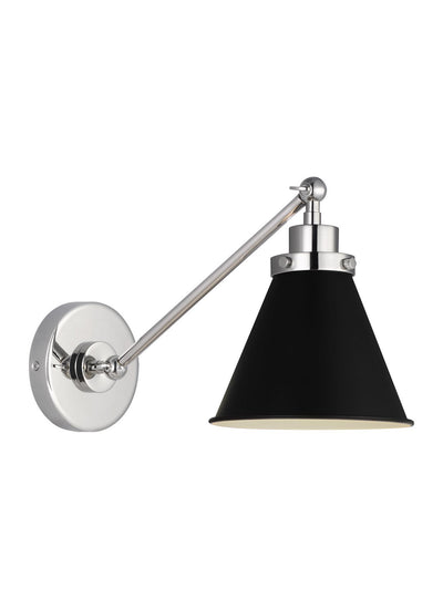 Visual Comfort Studio - CW1121MBKPN - One Light Wall Sconce - Wellfleet - Midnight Black and Polished Nickel