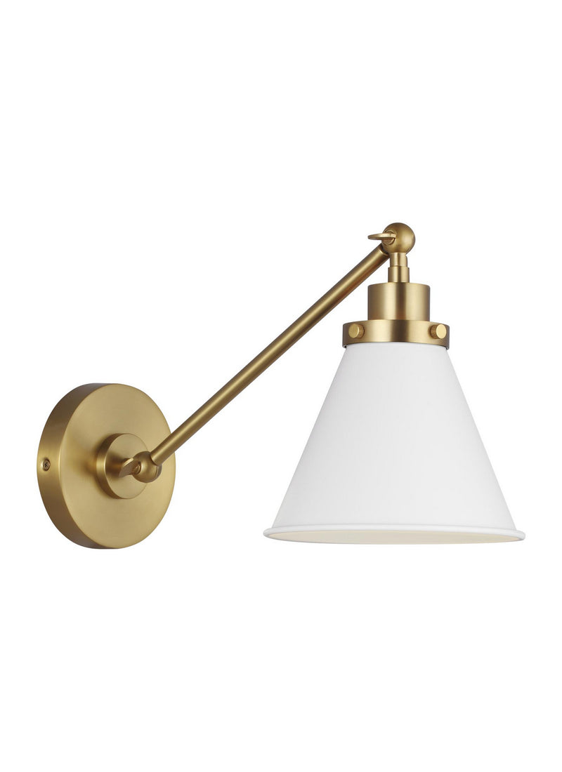 Visual Comfort Studio - CW1121MWTBBS - One Light Wall Sconce - Wellfleet - Matte White and Burnished Brass