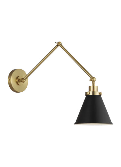 Visual Comfort Studio - CW1151MBKBBS - One Light Wall Sconce - Wellfleet - Midnight Black and Burnished Brass